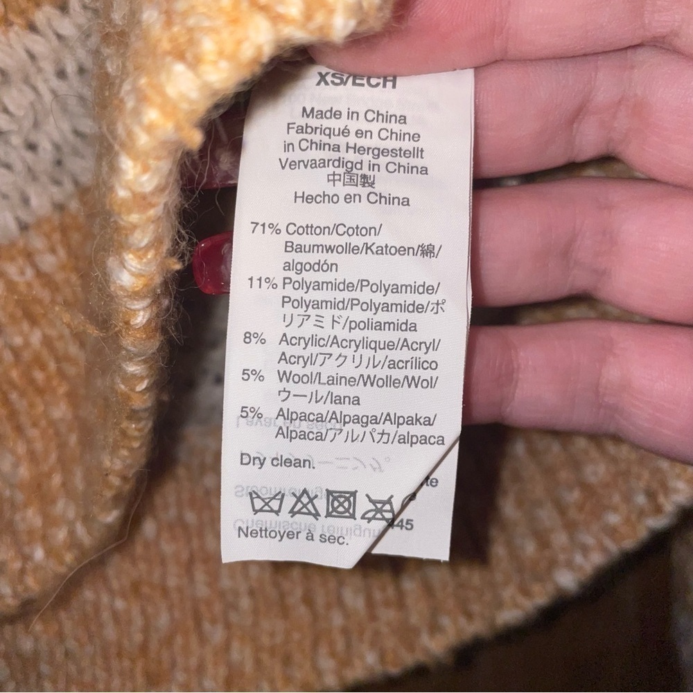 MADEWELL Baez Pullover Sweater in Stripe Marbled Caramel Size Extra Small - Picture 16 of 16